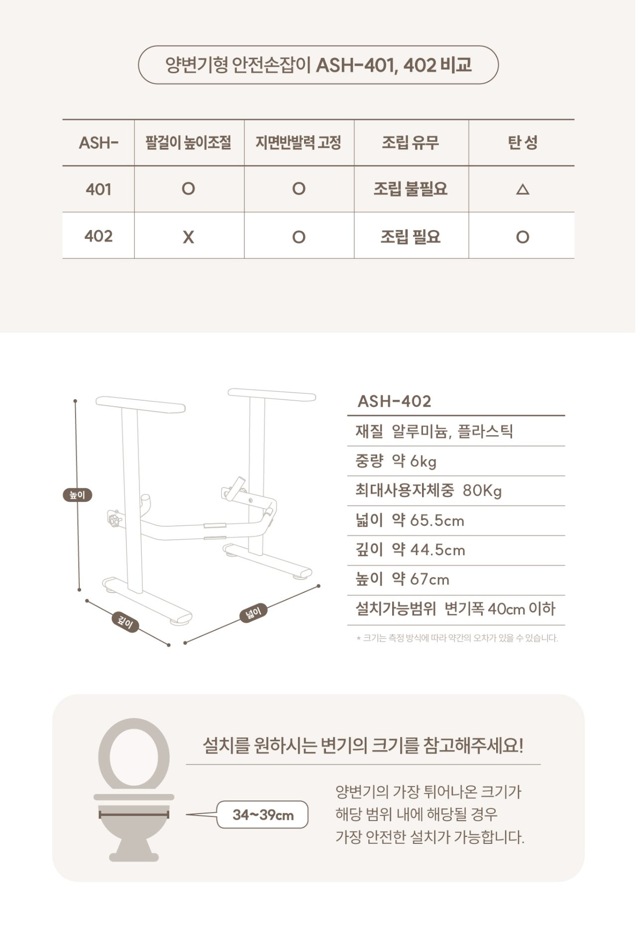 안전손잡이 벽설치형 ASH-402 상세 이미지 8