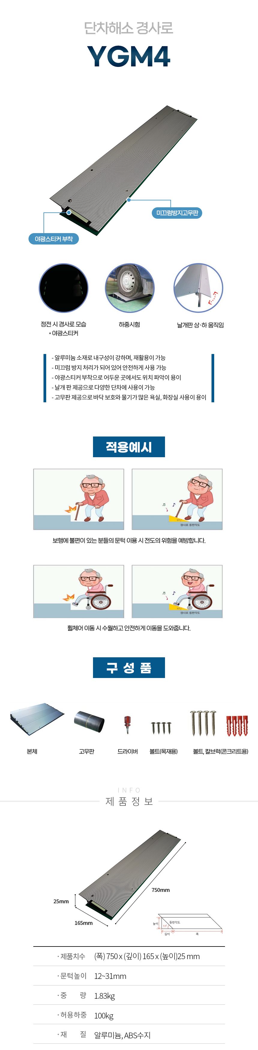 실내용 경사로 2.5cm YGM4 상세 이미지 1