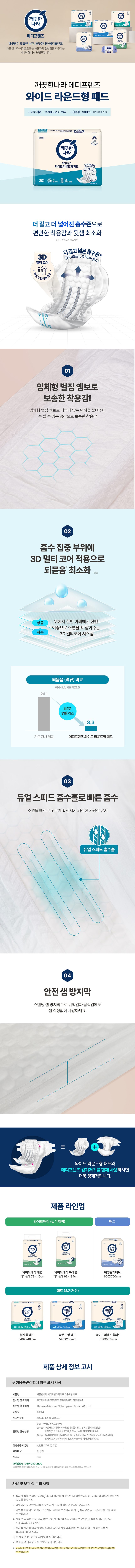 메디프렌즈 와이드 라운드형패드 30입 상세 이미지 2
