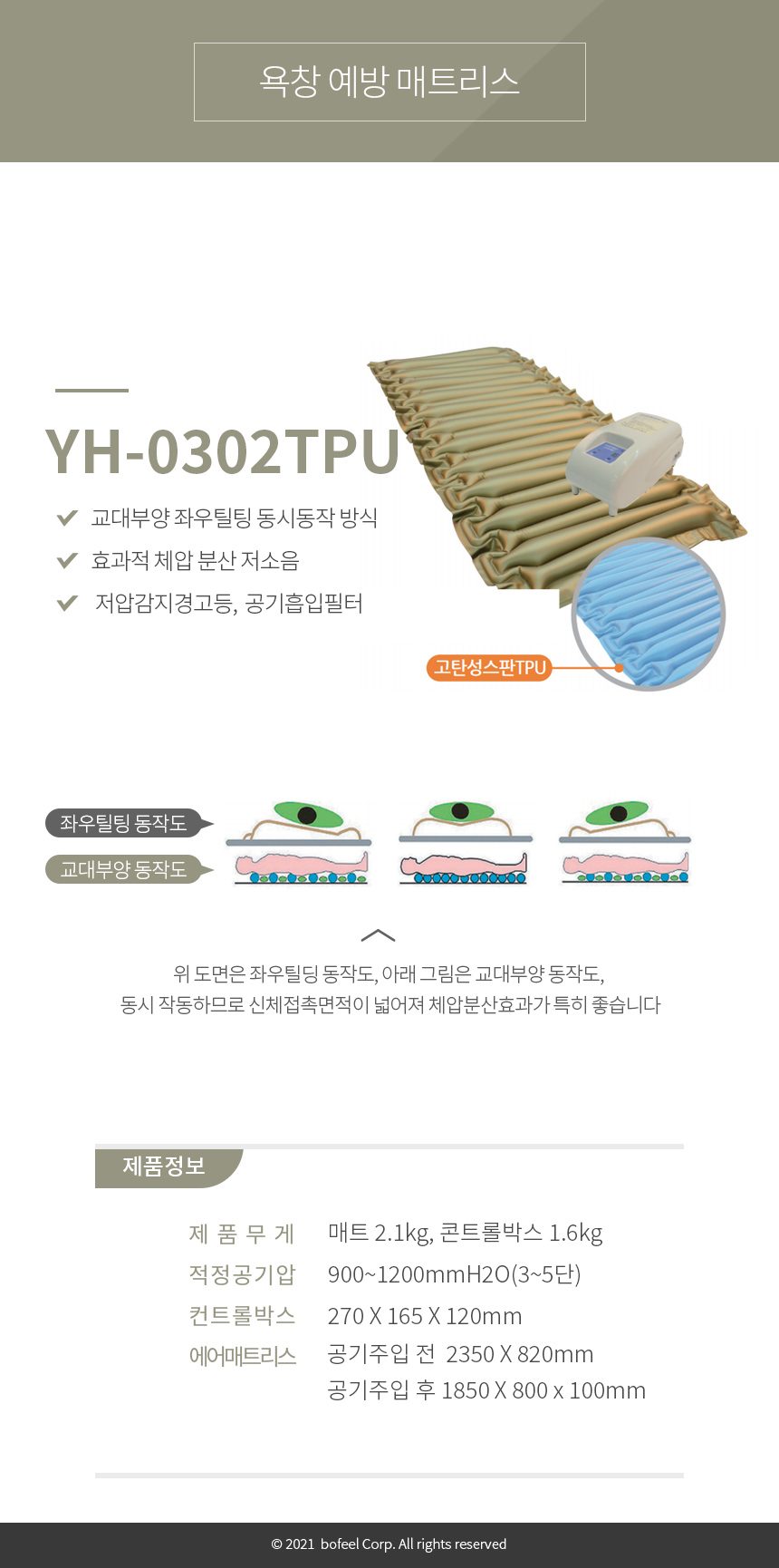 욕창예방 매트리스 보장구 YH-0302 TPU 상세 이미지 1